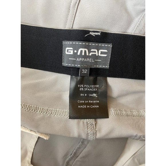 G Mac Apparel Gray Shorts Size 32 New Flat Front Quick Drying Comfort Waist - Picture 3 of 4
